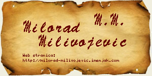 Milorad Milivojević vizit kartica
